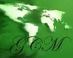 A green background with the letters gcm written in it